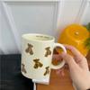 Korean Modern Ins Mugs Coffee Cups Solid Color Cartoon Teddy Bear Ceramic Bread Milk Cup Coffee Table Desktop Drinking Utensils