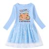 Children's Korean Style Rainbow Sequin Princess Dress - Short Sleeve for Summer, Long Sleeve for Spring/Autumn