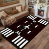 Airport Themed Mats Runway Design Black and White Patterns Kitchen Decoration Indoor and Outdoor Carpet Decoration