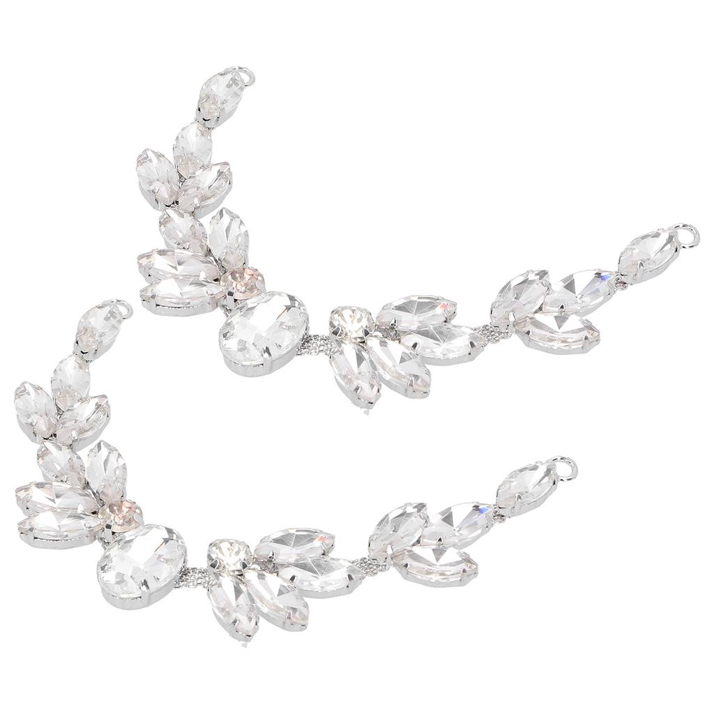 2Pcs Marquise Diamond Claw Chain Trim Glass Women s Clothing Accessories DIY Sewing Decor Craft2x17cm Oval