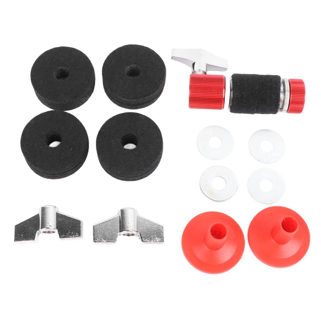 13Pcs Drum Cymbal Accessory Felt Pad Washer Drum Frame Cushion Wing Nut Pedal Cluth for Replacement