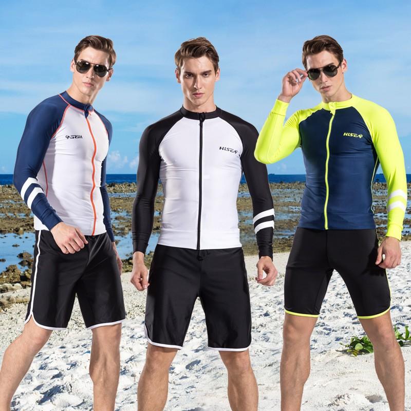 0.5mm Split Snorkeling Suit Men Women UV Protection Quick Dry Long Sleeve Rash Guard Set