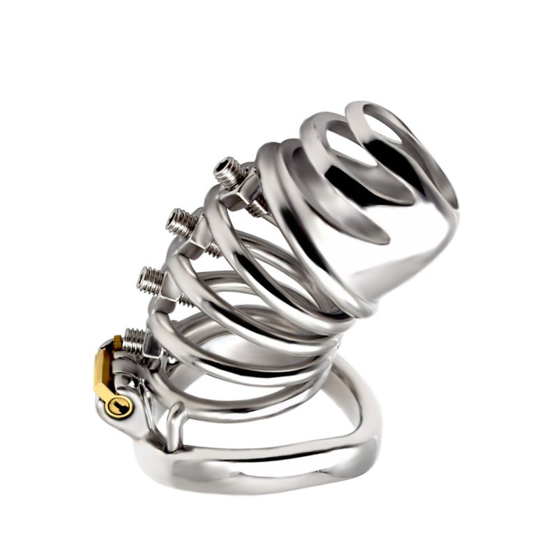 Stainless Steel Chastity Lock with Screws for Male CB, SM Erotic Urethral Lock, Metal Confinement Lock, JJ Cage, Tease Sex Toys