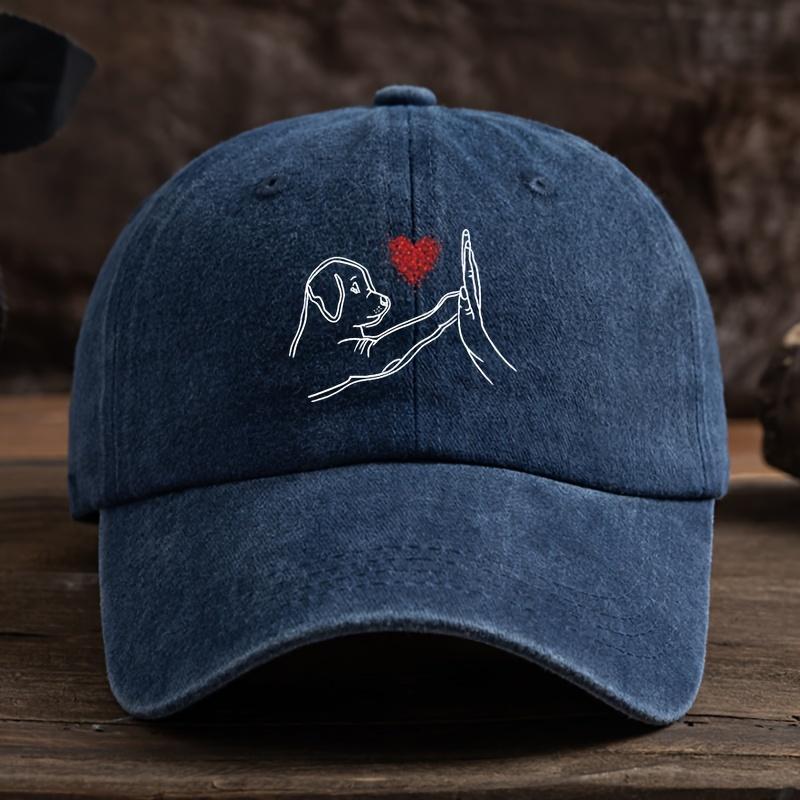Dog Love High Five Printed Baseball Hat American Retro Duck Tongue Hat Outdoor Men's and Women's Hats