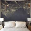 Chinese Style Hanging Cloth Scenery Background Art Painting Decor Lotus Goldfish Wall Carpet Home Decoration Gilding Tapestry