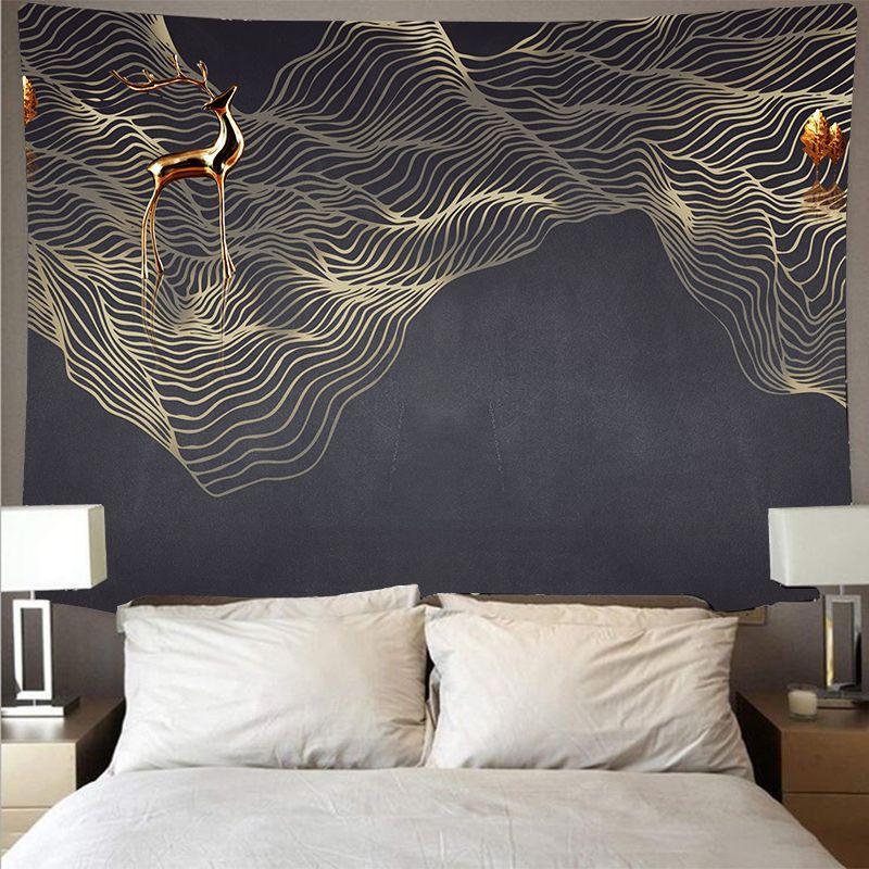 Chinese Style Hanging Cloth Scenery Background Art Painting Decor Lotus Goldfish Wall Carpet Home Decoration Gilding Tapestry