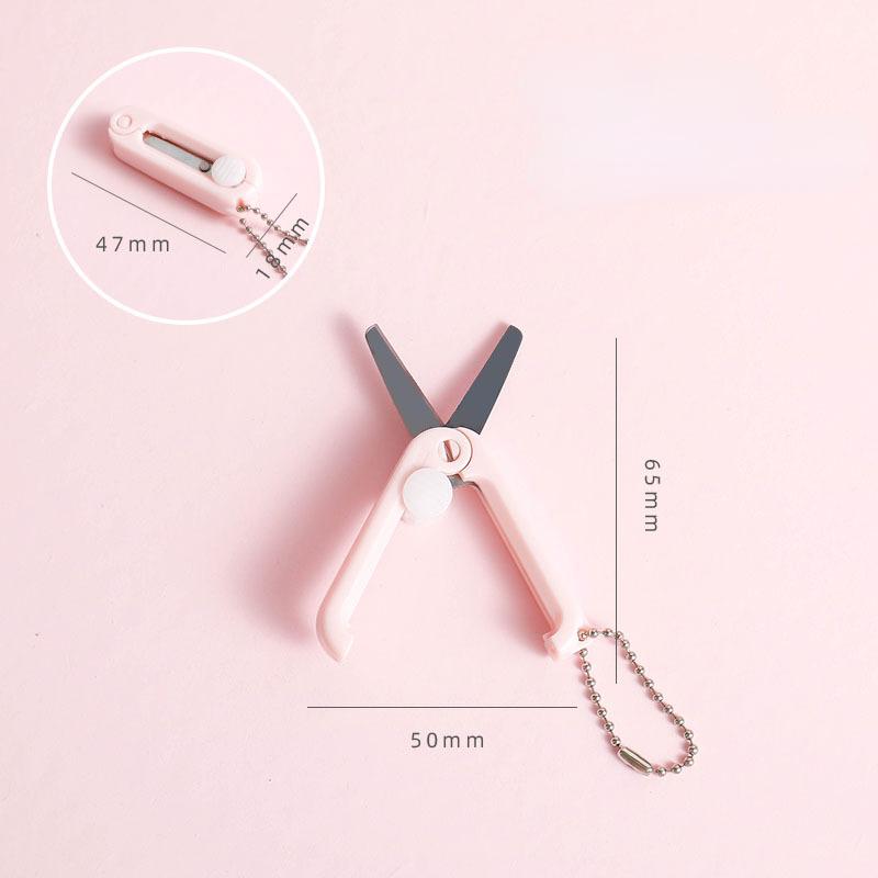 Creative Mini Portable Folding Scissors Morandi Simple Paper-Cutting Art Tool Stationary Scissors Office School Supplies