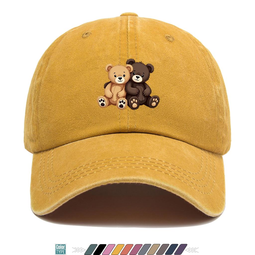 Outdoor Sports Style Teddy Bear Print Baseball Cap Breathable Adjustable Duckbill Hat AllSeason MultiFunctional Outdoor Hat