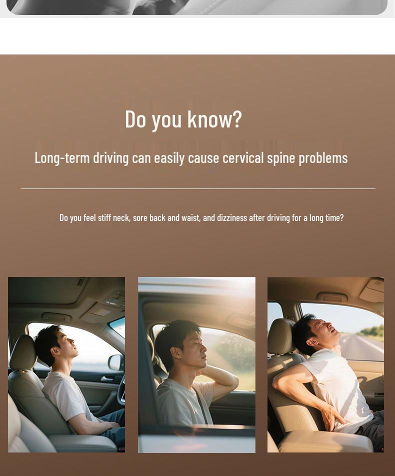 Toyota Car Headrest Neck Pillow & Lumbar Support with Removable Cover & Adjustable Straps
