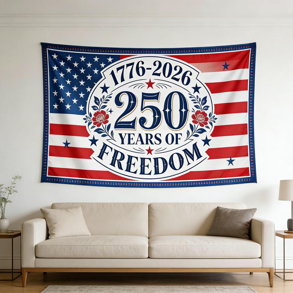 MultiSize Independence Memorial Freedom Tapestry Reusable Durable Home Decor High Quality Flat Print Design
