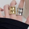 New Fashionable And Simple Metal Joint Opening Ring Female Punk Couple Wide Ring Trendy Jewelry Accessory