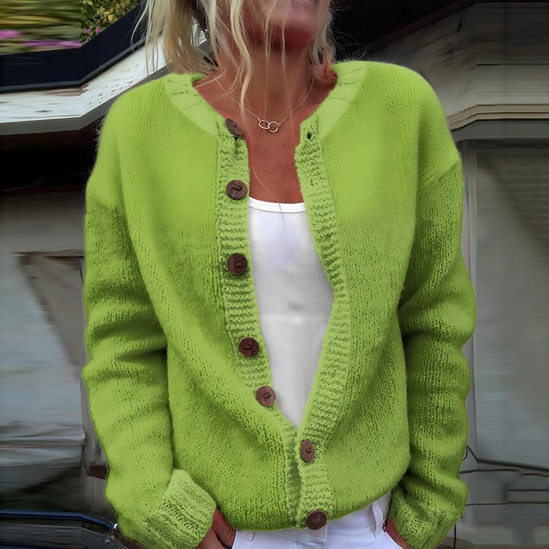 Damen Strickjacke Colorblock Locker Modisch Gestrickter Pullover Luxuriös Entspannte Passform Schlankmachendes und Vielseitiges Oberteil