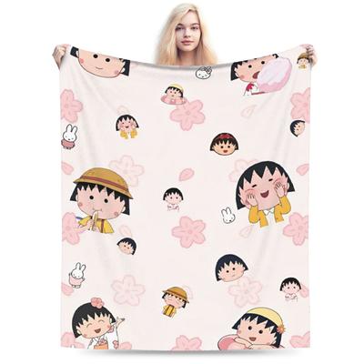 Comfortable Chibi Maruko Chan Japan Anime Blanket Accessories Bedding Decorative  Throw Blanket Warm Velvet for Travel