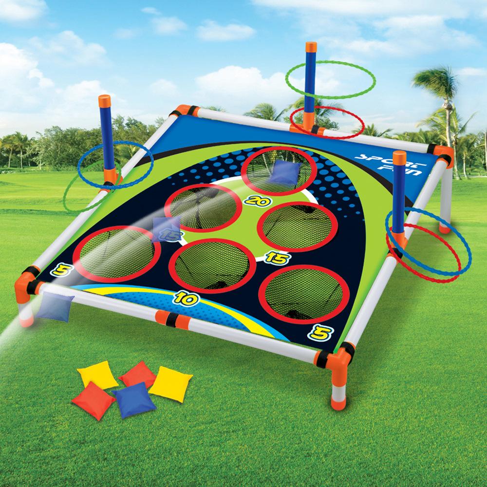 Juego de Tablero de Círculo de Lanzamiento de Cornhole Portátil con Anillo de Montaje Fácil Montaje Divertido Interactivo para Niños Adultos Juego de Lanzamiento al Aire Libre para Jardín Juguete