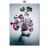 Dark Gothic Style Flower Girl Abstract Wall Art Canvas Painting Living Room Decoration Posters And Prints Home Wall Pictures