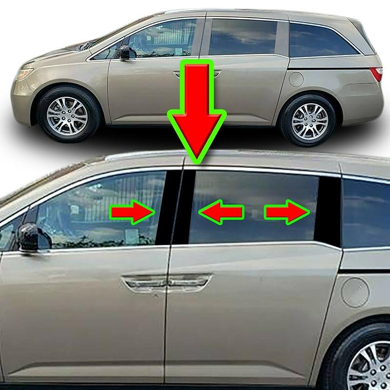 6pcs Glossy Black Car Pillar Posts Stickers Fit For Honda Odyssey 2018-2022