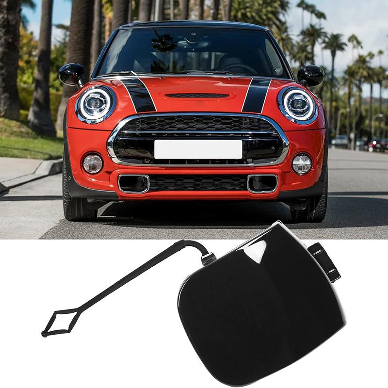 Front Bumper Tow Hook Eye Cap Cover 51117337796 for MINI Cooper S F55 F56 F57 2014-2018 Black Plastic Replacement Towing Flap