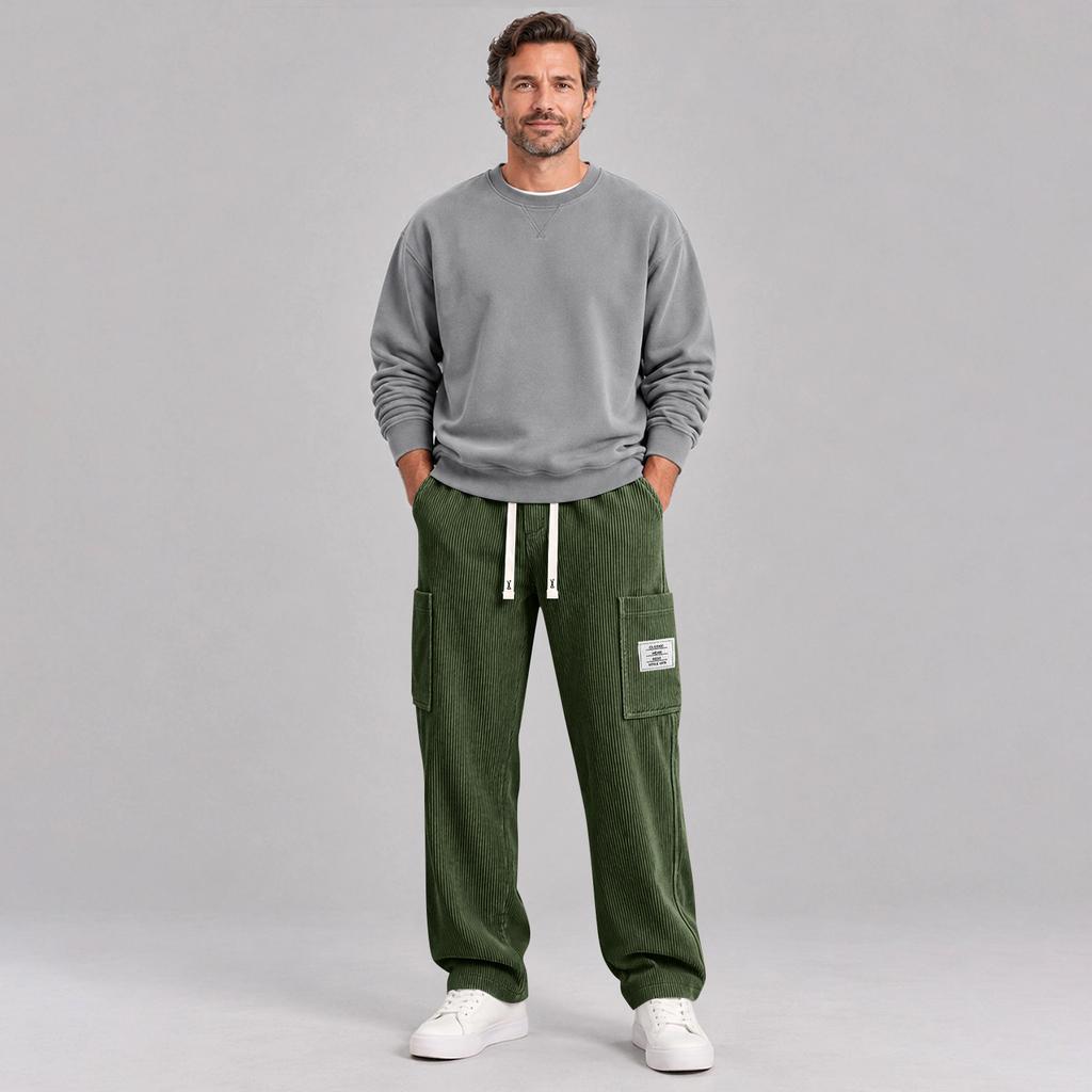 Pantaloni da uomo a gamba dritta, casual, comodi, lunghi, per l'uso quotidiano