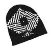 White Modern Geometric Kufi Calligraphy Fashion Knit Hat for Adults Adds a Stylish Finishing Touch To Everyday Outfits Perfect for City Walks Weekends