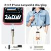 Universelles Handy-Lanyard mit USB-C-Kabel (2-in-1) und Ladekabel (USB-C auf USB-C) für iPhone 15, 16, 17 Pro Max und die meisten anderen Handys
