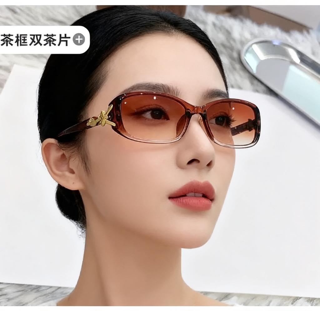 New small frame fox head sunglasses versatile high-end sunglasses women's fashion summer UV-proof glasses