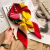 Elegant Silk-Like Square Scarf Women Korean Style Print Neck Lightweight 70x70cm Nylon Fashion Accessory