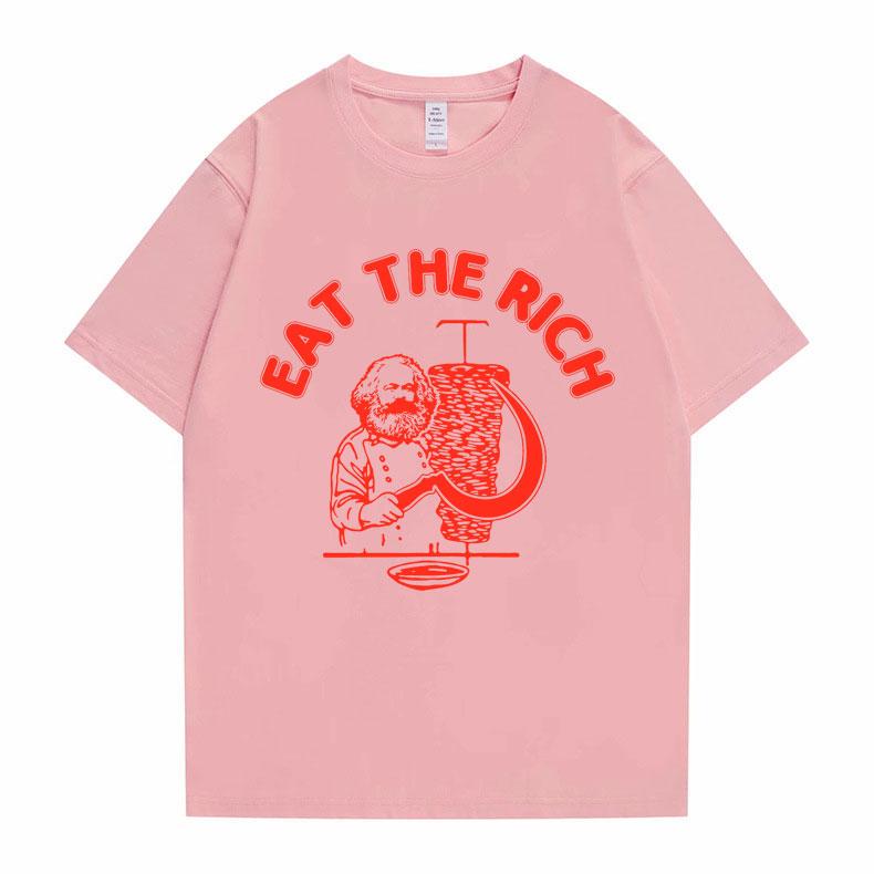 New Funny Men Women Casual Oversized Tshirt Eat The Rich Doner D%C3%B6ner Kebab Karl Marx Socialist Hasan Piker Graphic T-shirts