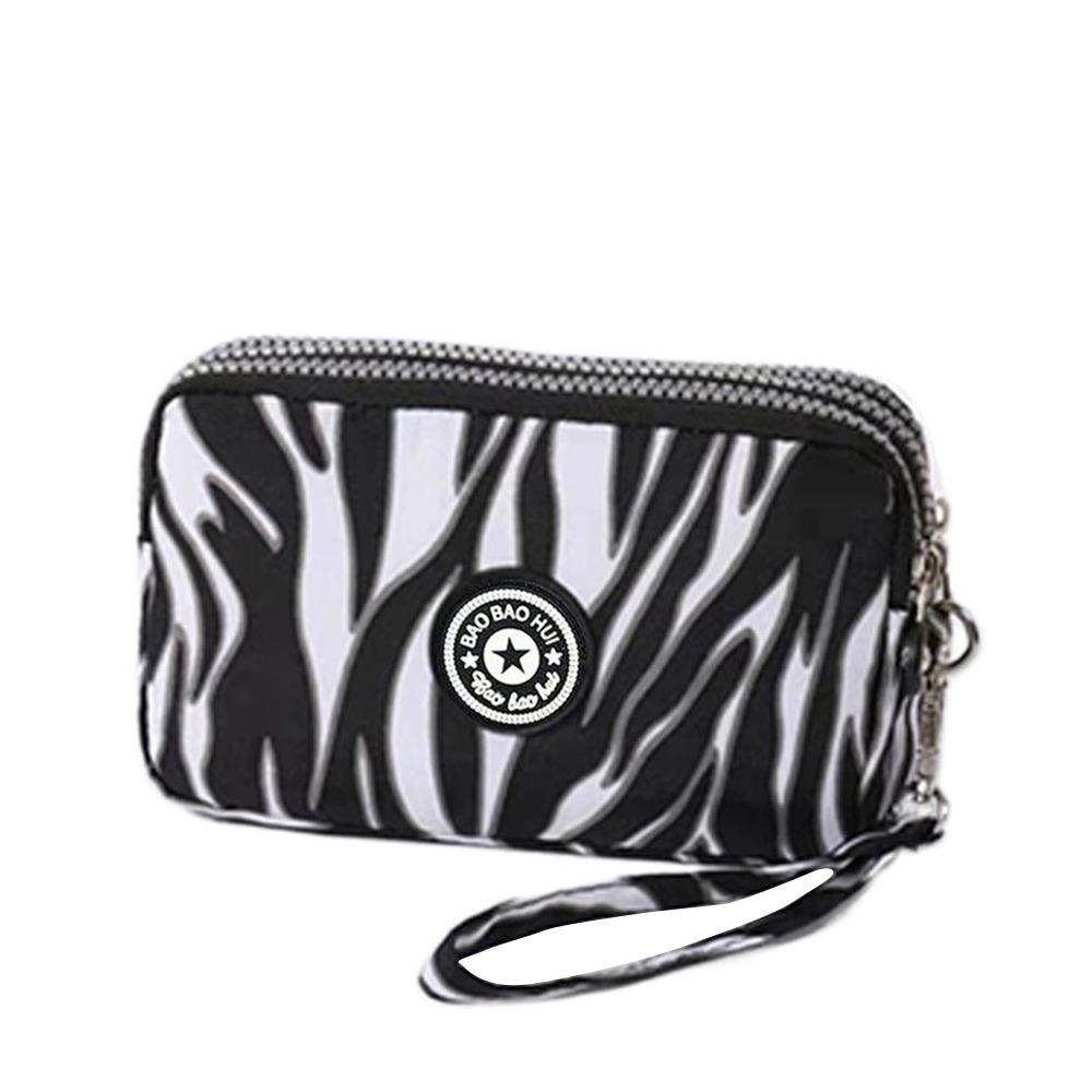 Durable Three Layers Coin Purse Large Capacity Zipper Coin Bags Oxford Cloth Waterproof Pouch Purse