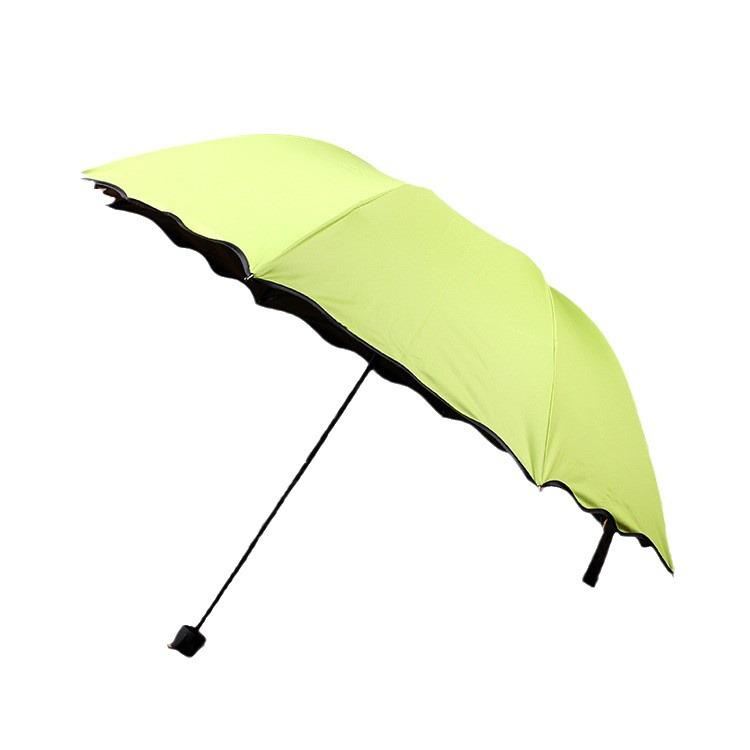 Blühender Rüschenschirm: Sonnenschirm & UV-Schutz, Schwarzleim, Regenschirm für Sonne oder Regen. Option für individuelles Logo.