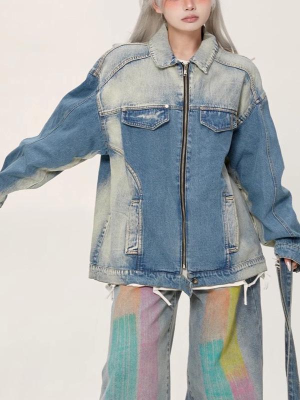 Chaqueta de Motocicleta de Denim Retro Desgastado para Mujer 2026 para Principios de Primavera