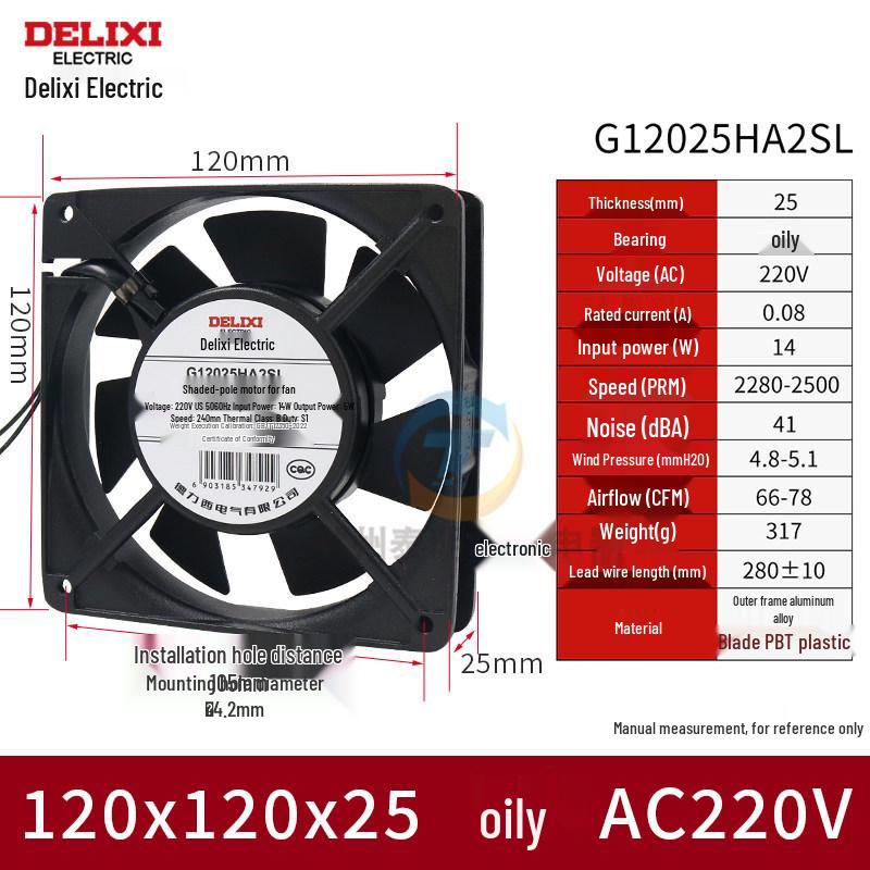 Delixi Axiallüfter 220V für Industrieschränke und Schweißmaschinen, 24V DC Kühlventilator.