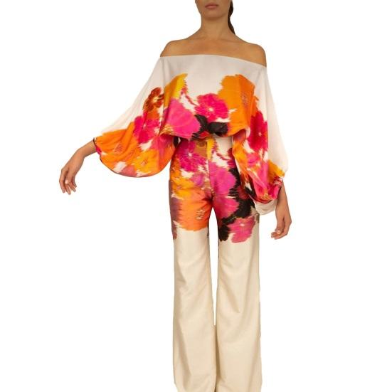 2 Stück/Set Schulterfrei Laternenärmel Langarm Hohe Taille Gerade Weites Bein Lässig