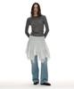 Partimento Woman Sheer Asymmetric Skirt_White
