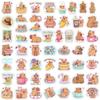 Cute Capybara Cafe Stickers Cartoon Fun Animal DIY Kids Toys Gift for Journal Scrapbook Laptop Phone Luggage Waterproof