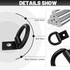Garini Black D Ring Tie Down Anchors,6Pcs Heavy Duty D Ring With Screws,Surface Mount Hooks Securing Cargo For Trailer, Truck Bed Or Deliveries
