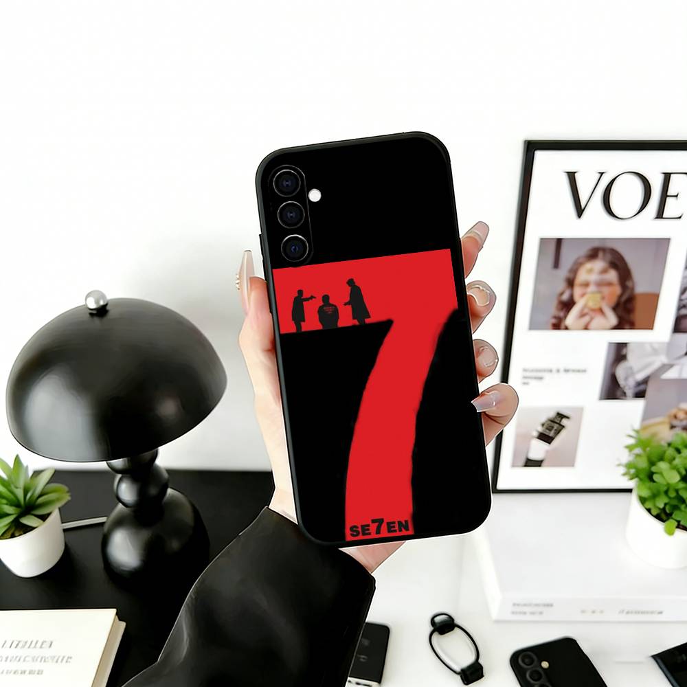 S-Seven Phone Case For Samsung Galaxy A73,A72,A71,A70,A53,A52,A51,Soft Silicone Black Cover