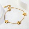 Fashion Beach Tassel Bracelet for Girls, Dating Jewelry Vintage Elegant Stainless Steel Gold-plated Bracelet Accessory