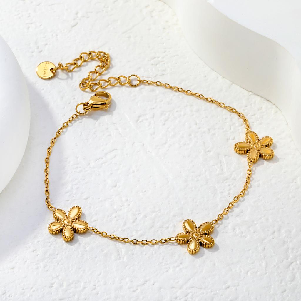 Fashion Beach Tassel Bracelet for Girls, Dating Jewelry Vintage Elegant Stainless Steel Gold-plated Bracelet Accessory