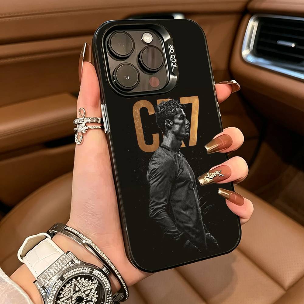 Custodia per Telefono C-R-7 R-Ronaldo Per IPhone17 16 11 12 13 14 15 16 Pro Max Plus Cover Colorata Argento Funda Bumper