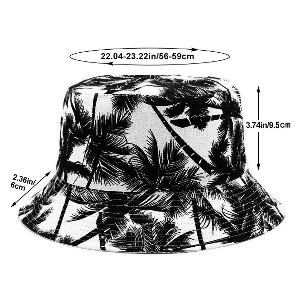 New Spring/Summer Women Bucket Hat Coconut Tree Sunshade Fishing Cap Leisure Travel Suns Visor Bowler