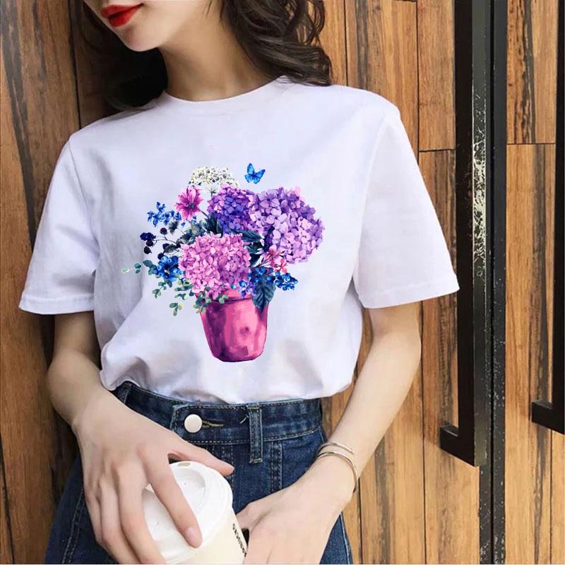 2025 Womens T-Shirts Summer Fashion Shirt Streetwear White Tee Shirt Femme Oversize Fashion Fun Retro Female Tops