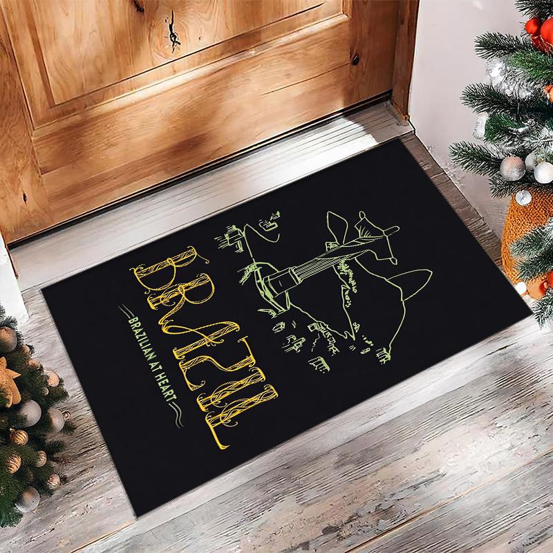 Brazil national football team Printed Flannel Area Rug Non Slip Soft Polyester Floor Carpet Indoor Decor Mat for Bedroom Living Room Sofa