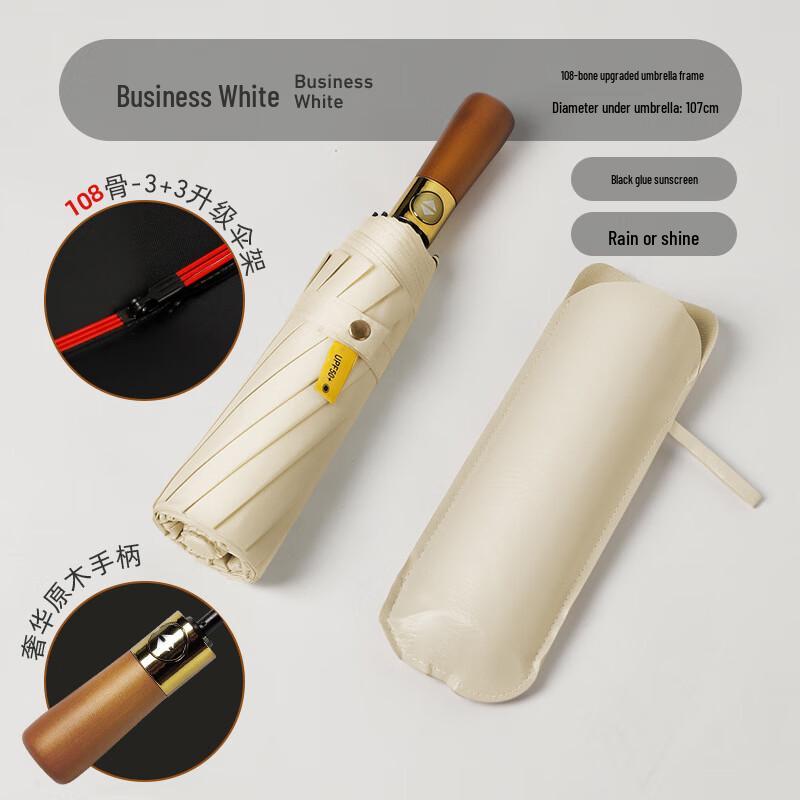 Nanqiao NQ-909 Automatic Wood Handle UV Folding Umbrella