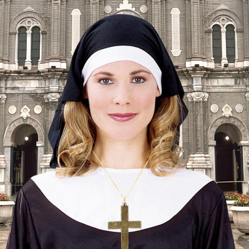Nun Habits Hat Nun Headpiece Nun Headband Hat for Women Adult Halloween Cosplay Costume Accessory