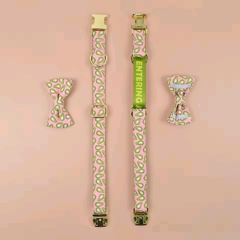 1 Pcs Pet Collar With Bow Tie Collar Valentine's Day and New Year Gifts Cute Double Side Printed Necklace Pet Collar