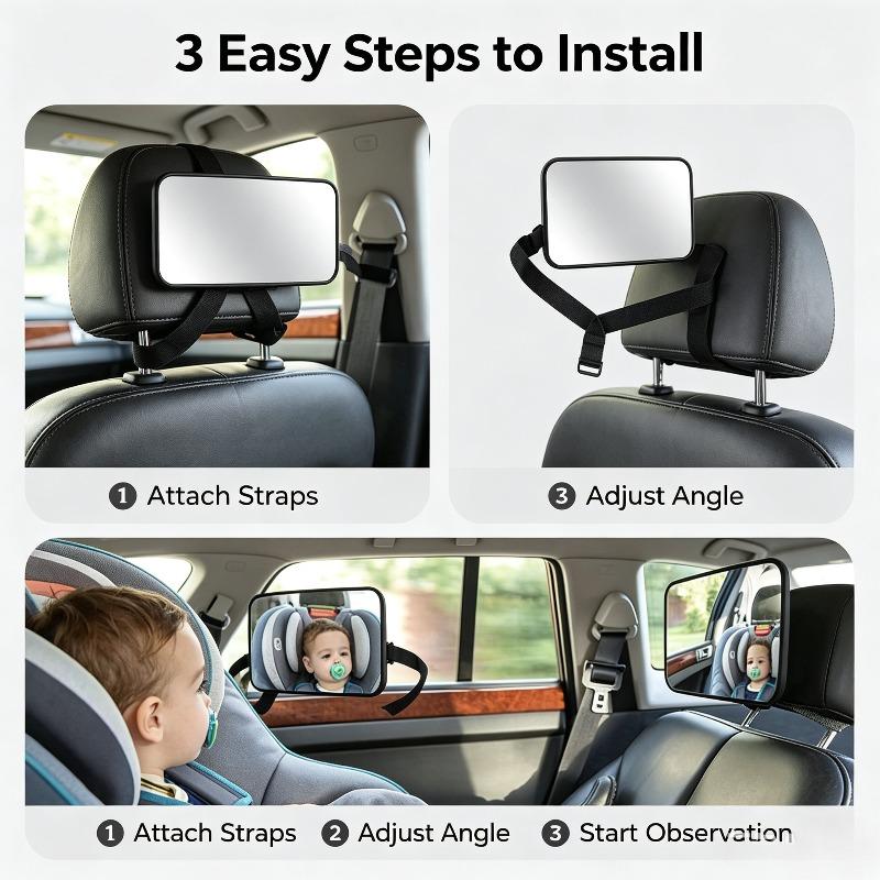 Adjustable Wide Angle Baby Car Mirror Rear Seat Safety Observation Rearview Mirror for Infant Child Inside Vehicle Interior Mirrors6