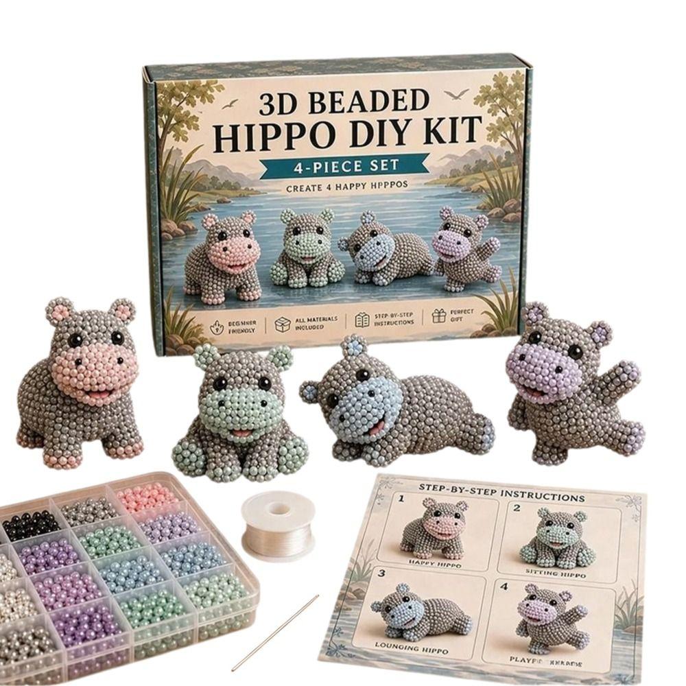 Tiny Beads 3D Beaded Animal Kit Cute Design Creative Craft Handmade Bead Art Kit Animal Shape Bead Weaving Kit Gift Giving