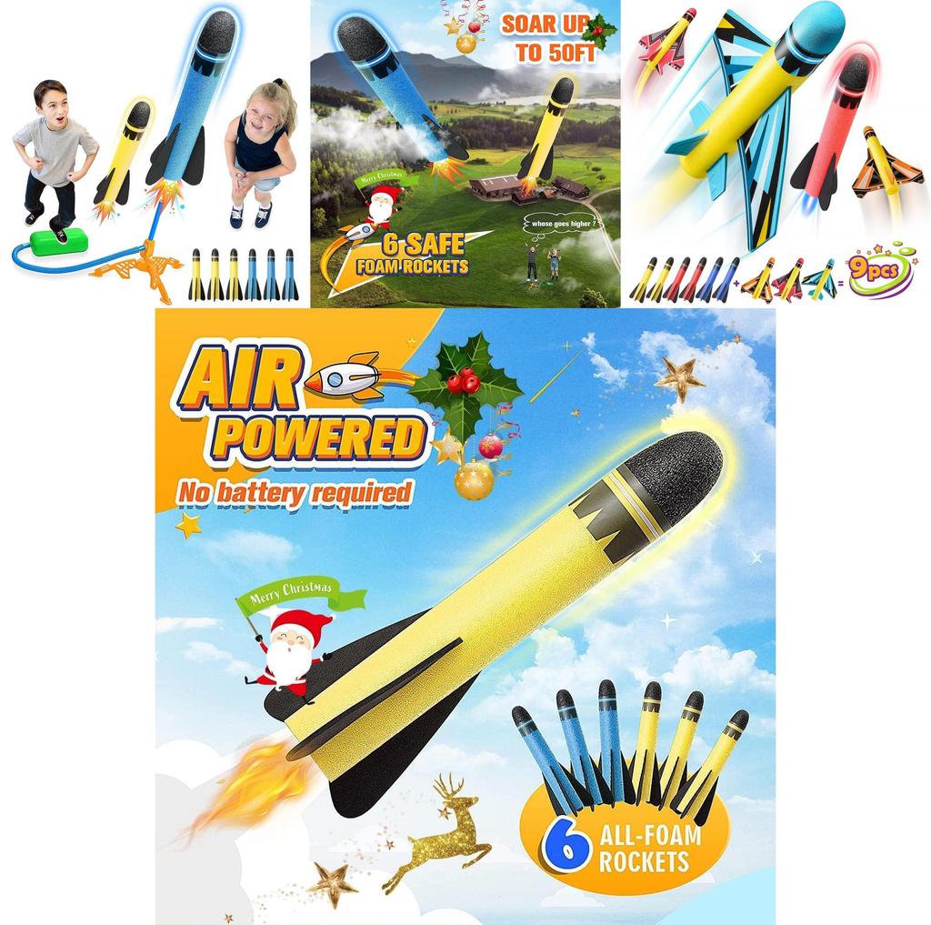 Kid-friendly Colorful Outdoor Toy Foot-powered Glowing Rocket Launcher For Fun Adventures