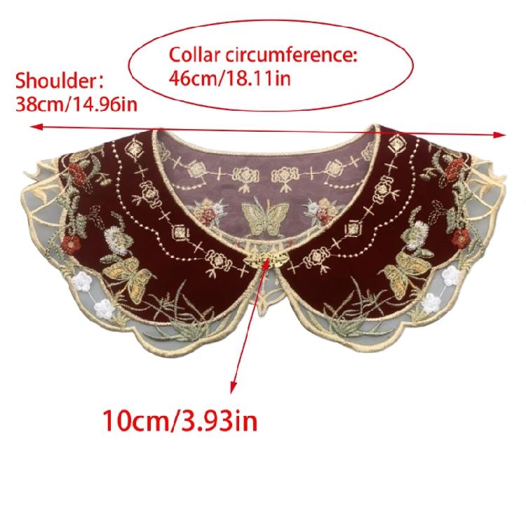 Lace Laple Shawl for Lady Girl Shawl Collar Beautiful Floral Embroidery Collar
