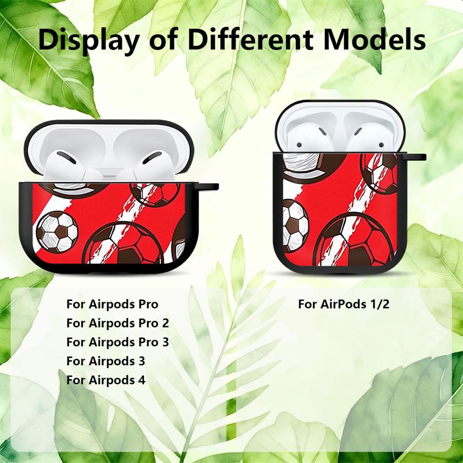 Case For Airpods 1 Pro2 3 Pro 2 Pro3 4 Earphone Cases Cover Colorful Cartoon Football-